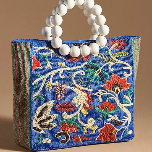 Beaded Structured Tote by Anthropologie - NWOT - Picture 1 of 6